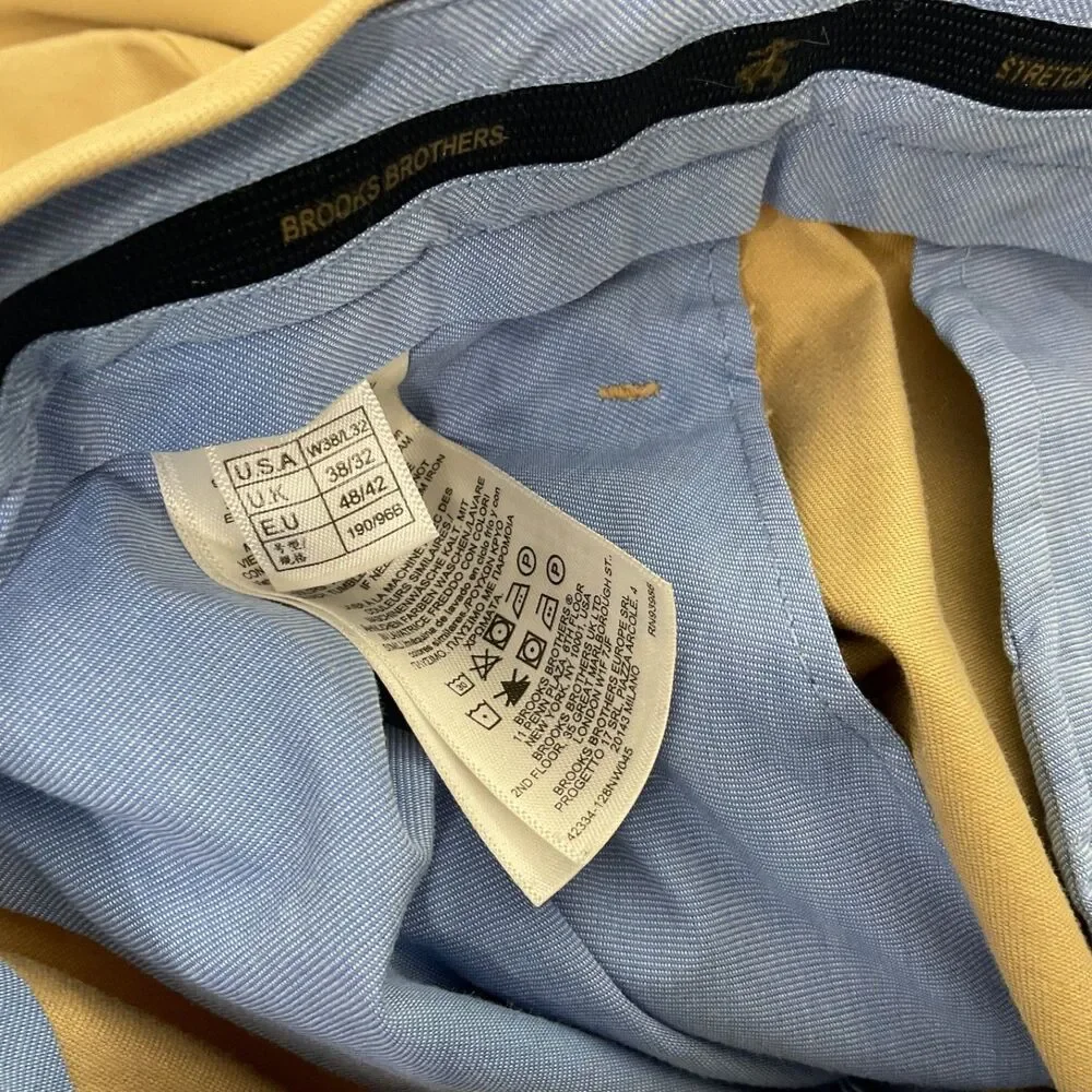 Brooks Brothers Pants Mens 37x32 Khaki Advantage Chino Clark Straight Fit Cotton